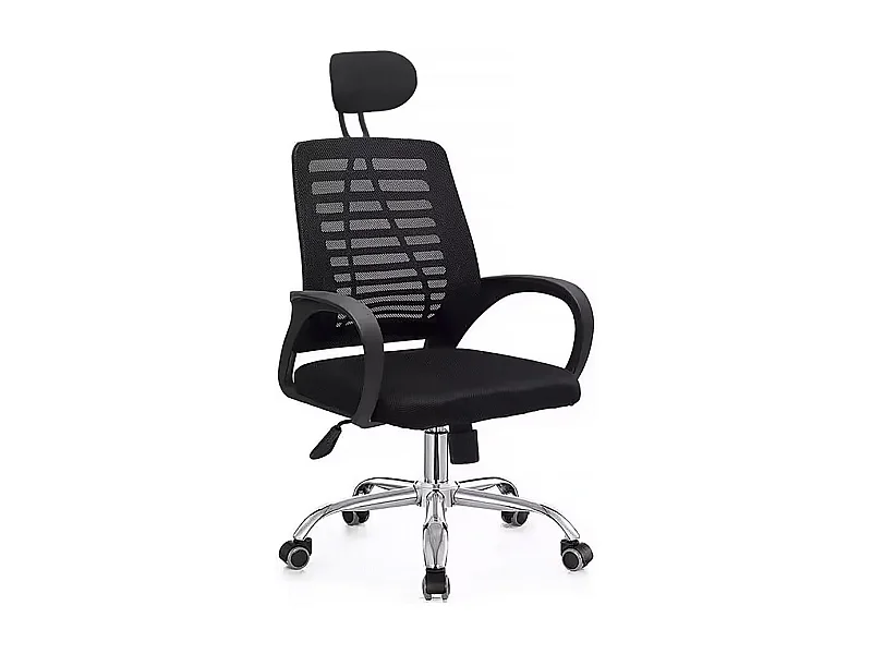 Sedia da ufficio ergonomica regolabile in altezza "Sébastien" con poggiatesta - Nero