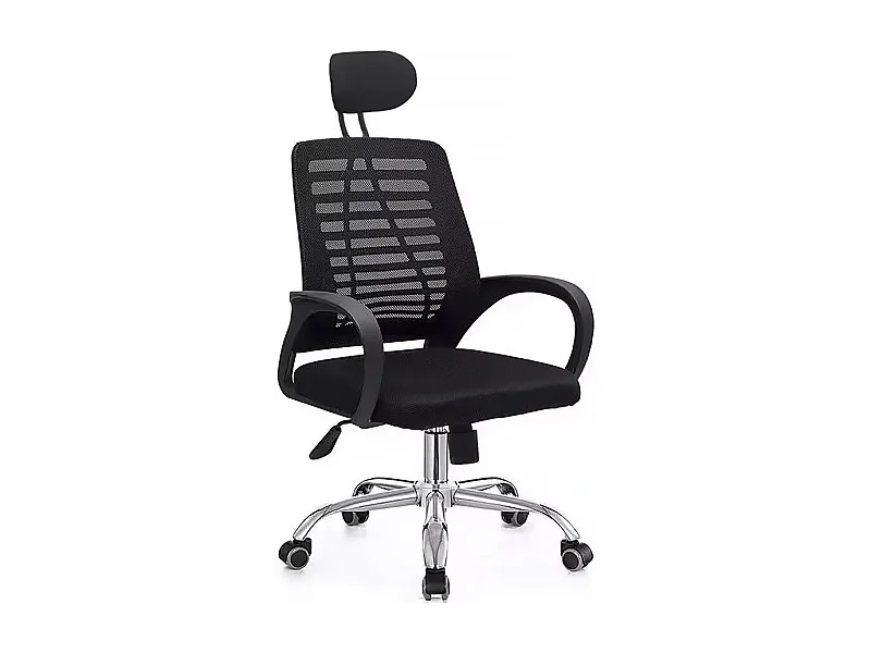 Sedia da ufficio ergonomica regolabile in altezza "Sébastien" con poggiatesta - Nero