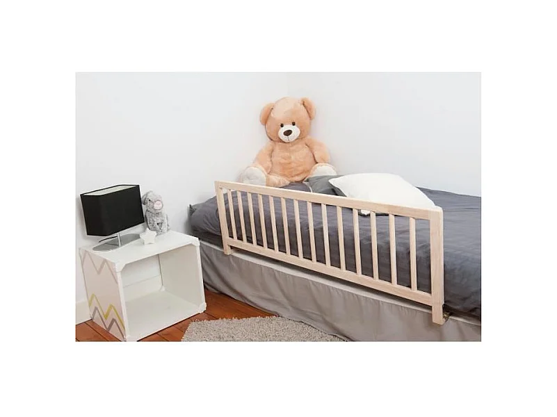 Bedhek van natuurlijk hout 90 cm