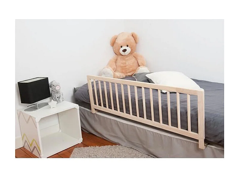 NIDALYS -Barriere de lit bois naturel 90 cm - Norme BS