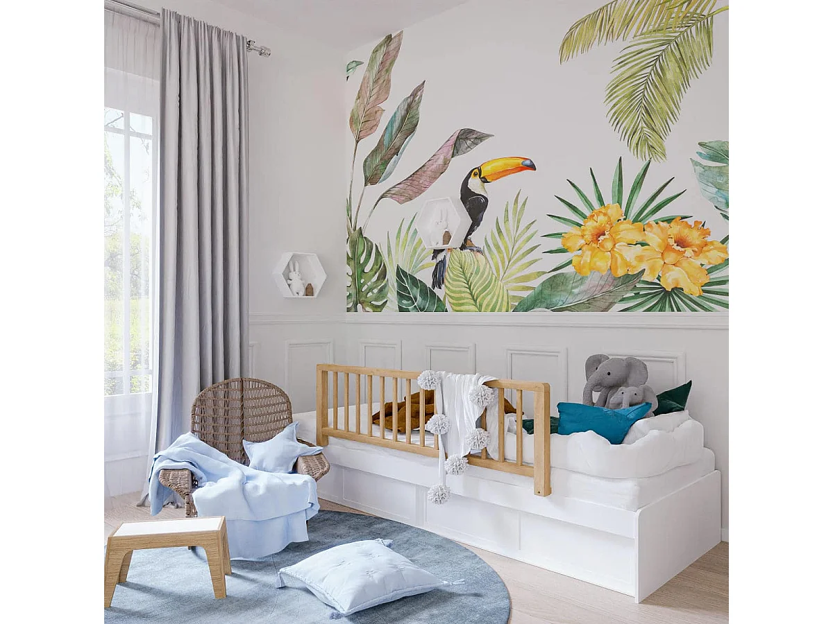 NIDALYS -Barriere de lit bois naturel 90 cm - Norme BS