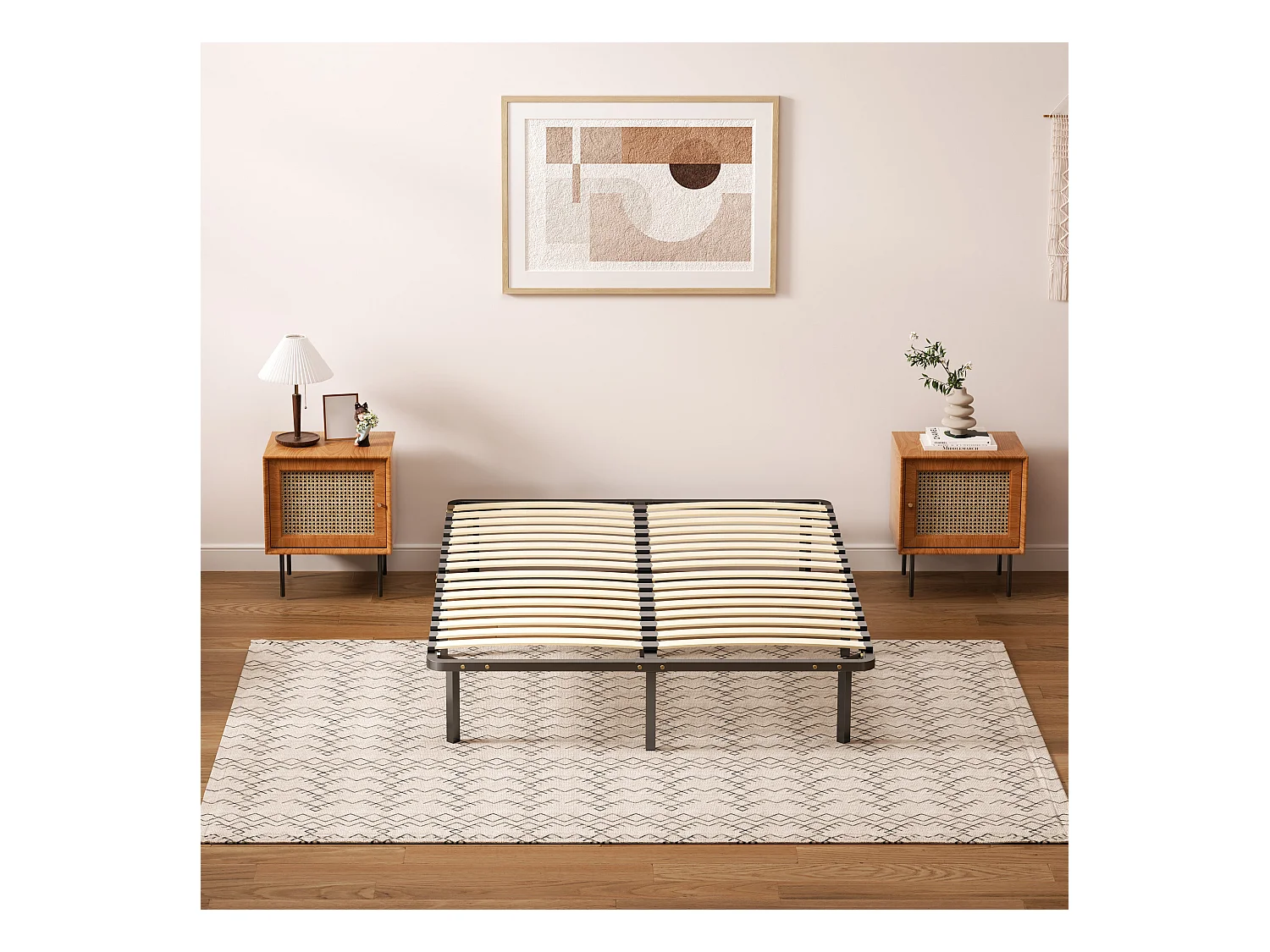 Sommier à lattes 140x190 cm, 2x16 rangs,  incl. 9 repose-pieds