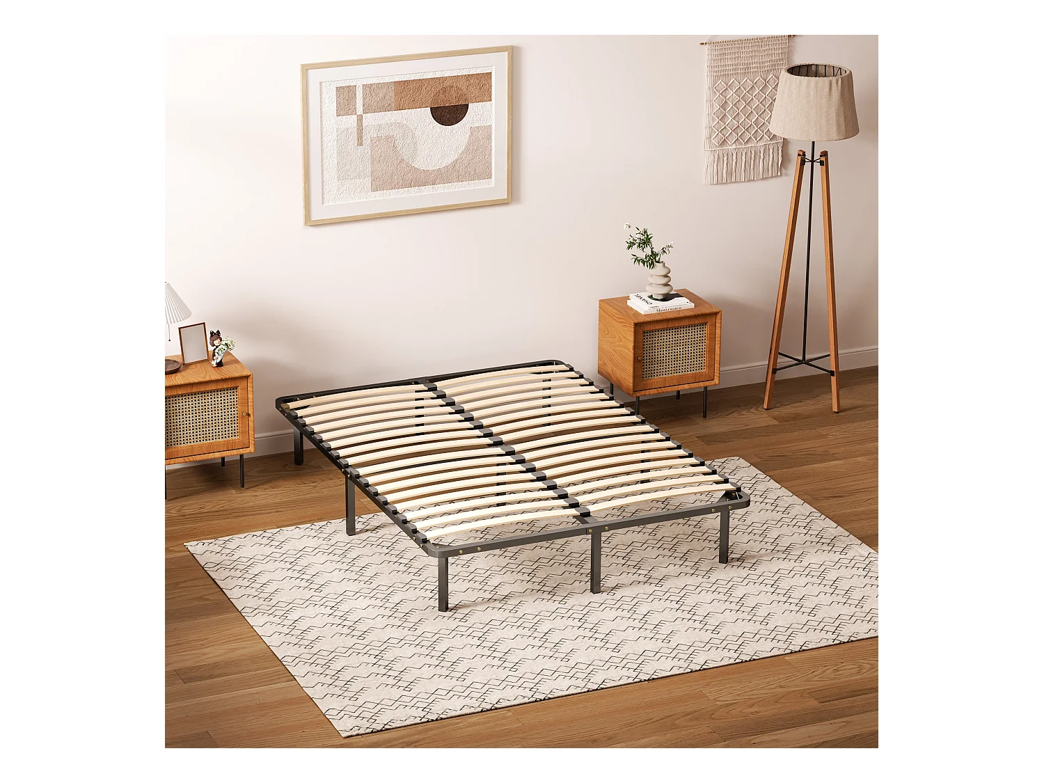 Sommier à lattes 140x190 cm, 2x16 rangs,  incl. 9 repose-pieds