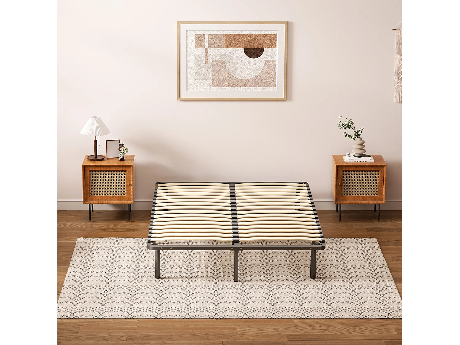 Sommier à lattes 140x190 cm, 2x16 rangs,  incl. 9 repose-pieds