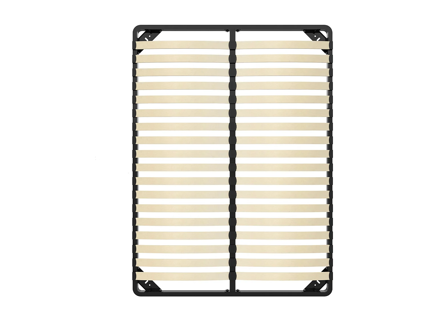 Sommier 140x190 cm, 2x18 lattes, lit avec sommier à lattes, sans pieds