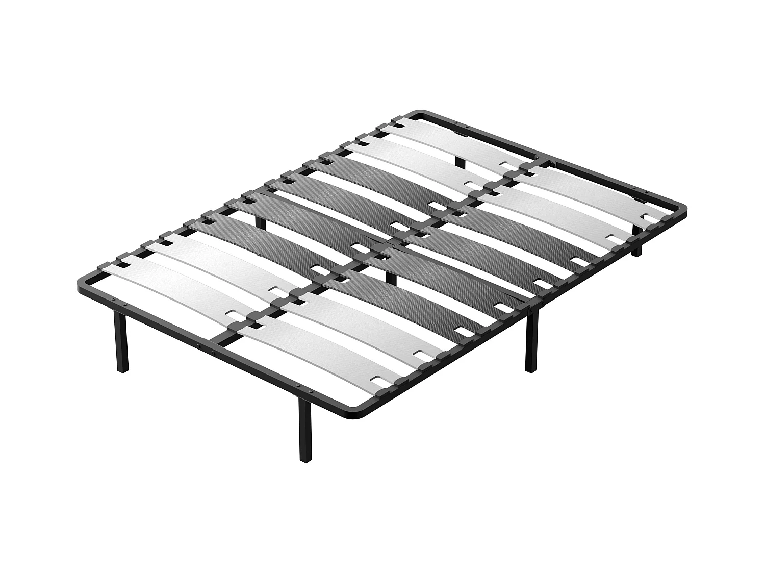 Sommier 140x200 cm, 7 Pieds Durable, Lit avec Sommier à Lattes pour Adulte