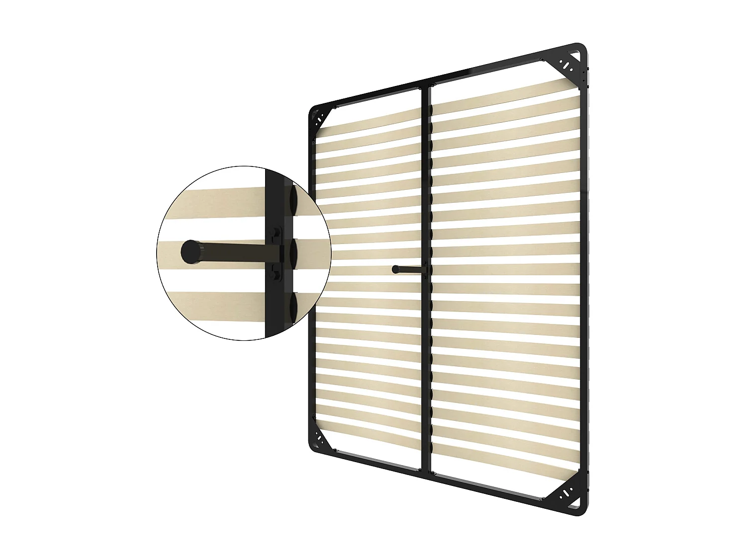 Sommier 160x200cm, 2x20 Lattes, Lit avec Sommier à Lattes