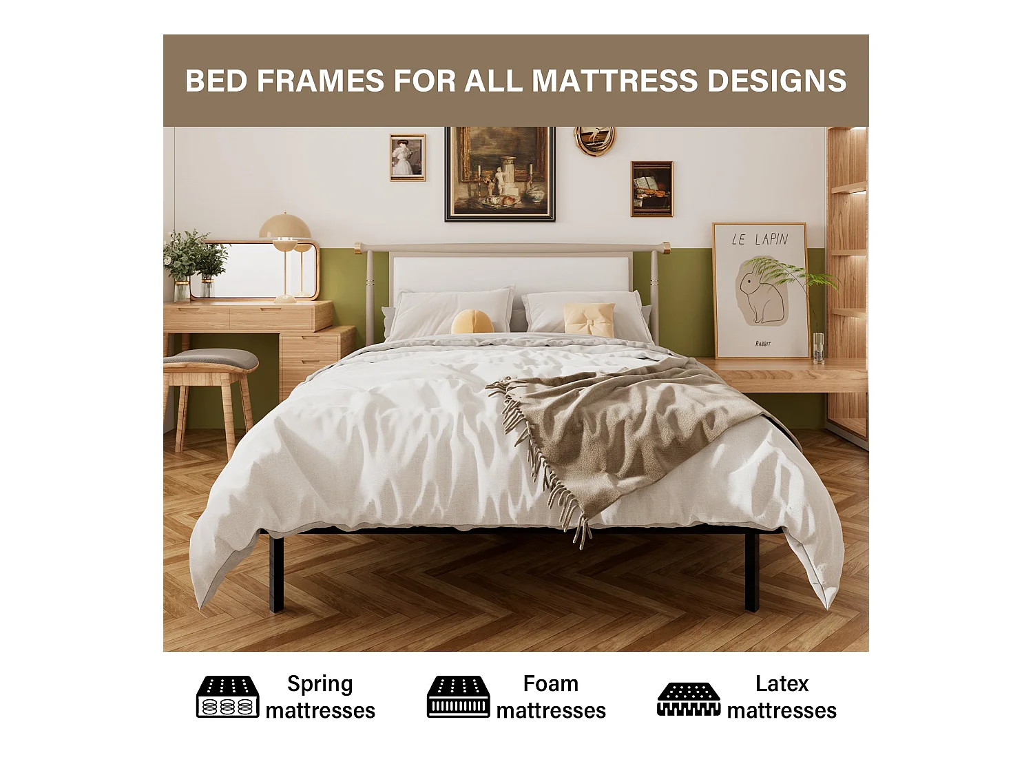 Lattenbodem op poten, bed 2¡Á14 latten, 9 poten inbegrepen, 160x200 cm