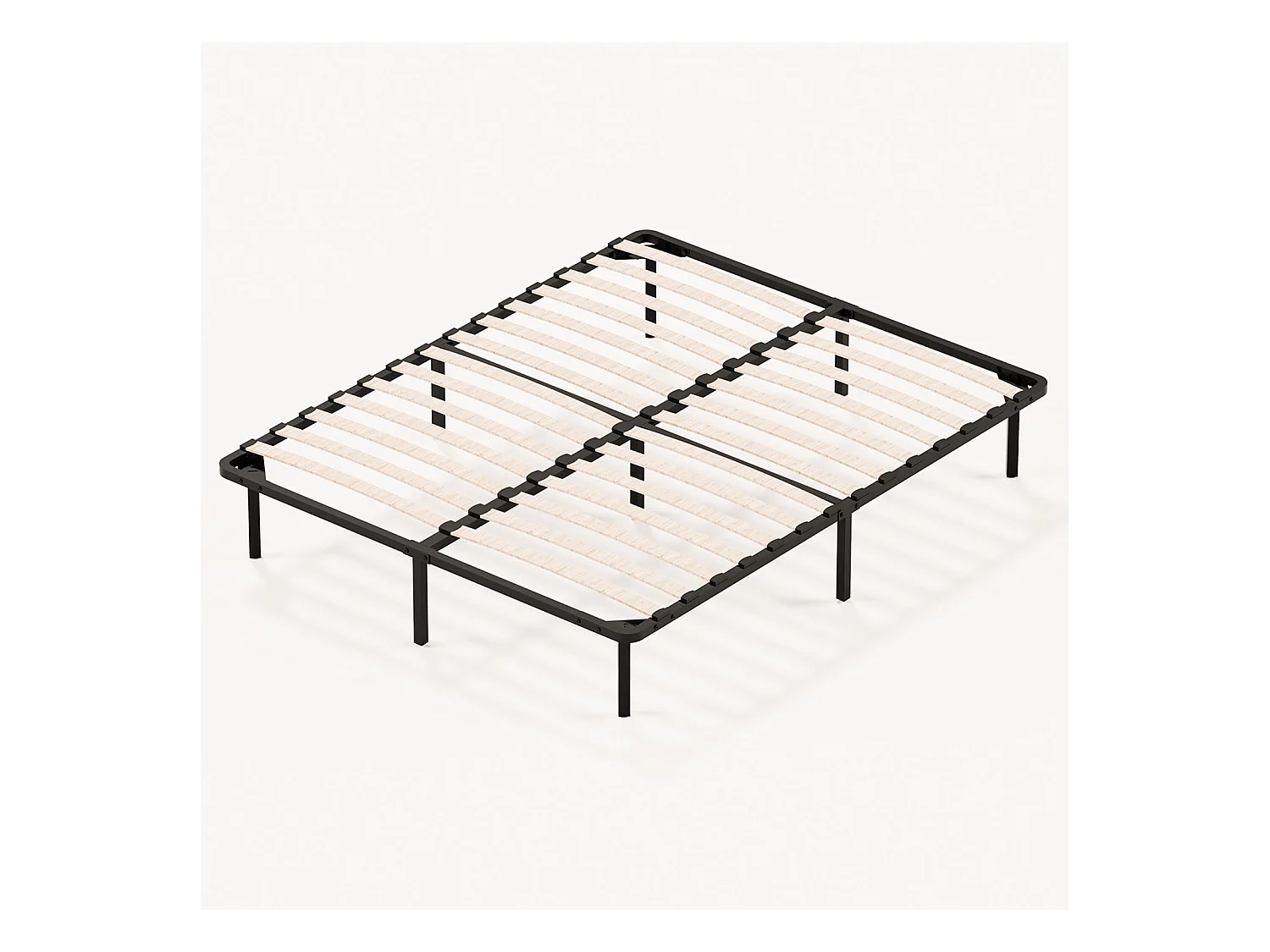 Sommier à Lattes sur Pieds, Lit 2×14 Lattes, 9 Pieds Inclus,160x200CM