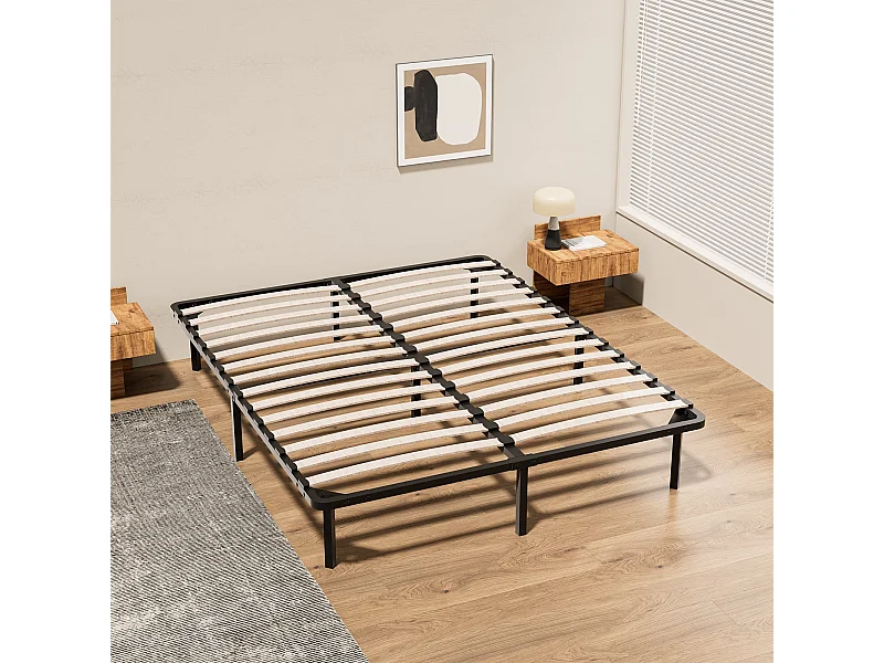 Lattenbodem op poten, bed 2¡Á14 latten, 9 poten inbegrepen, 160x200 cm