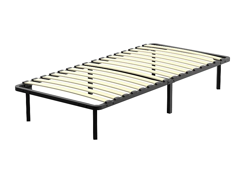 Cadre à lattes 90 x 190 cm - comprend 6 pieds