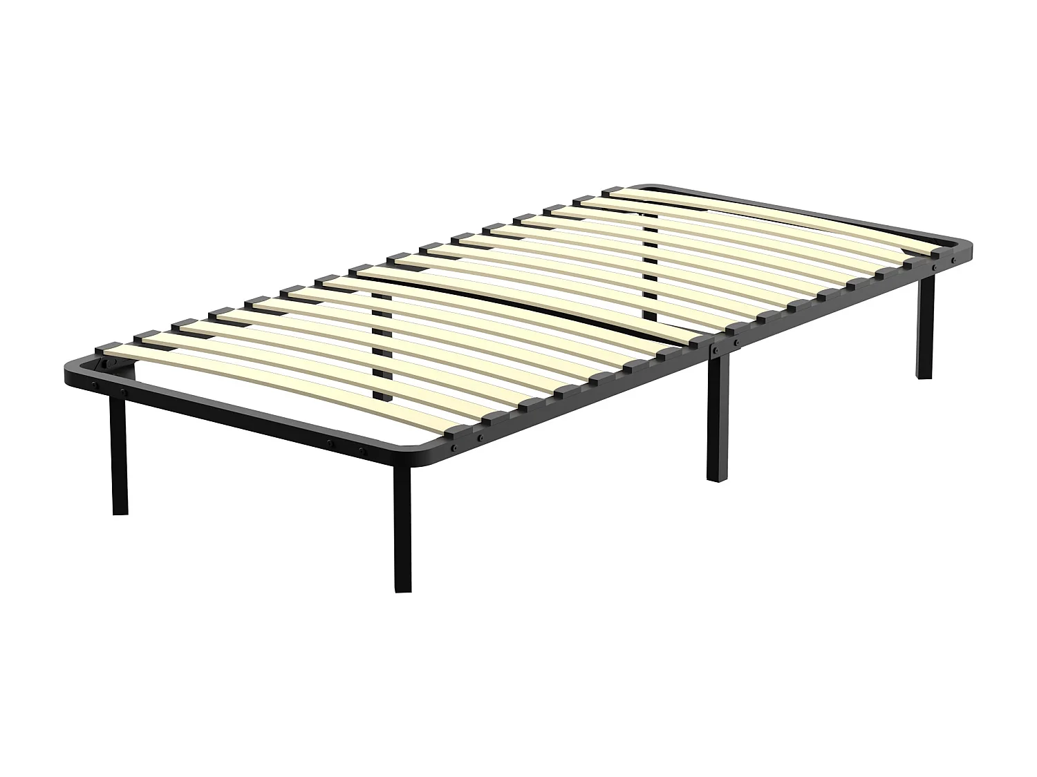 Cadre à lattes 90 x 190 cm - comprend 6 pieds