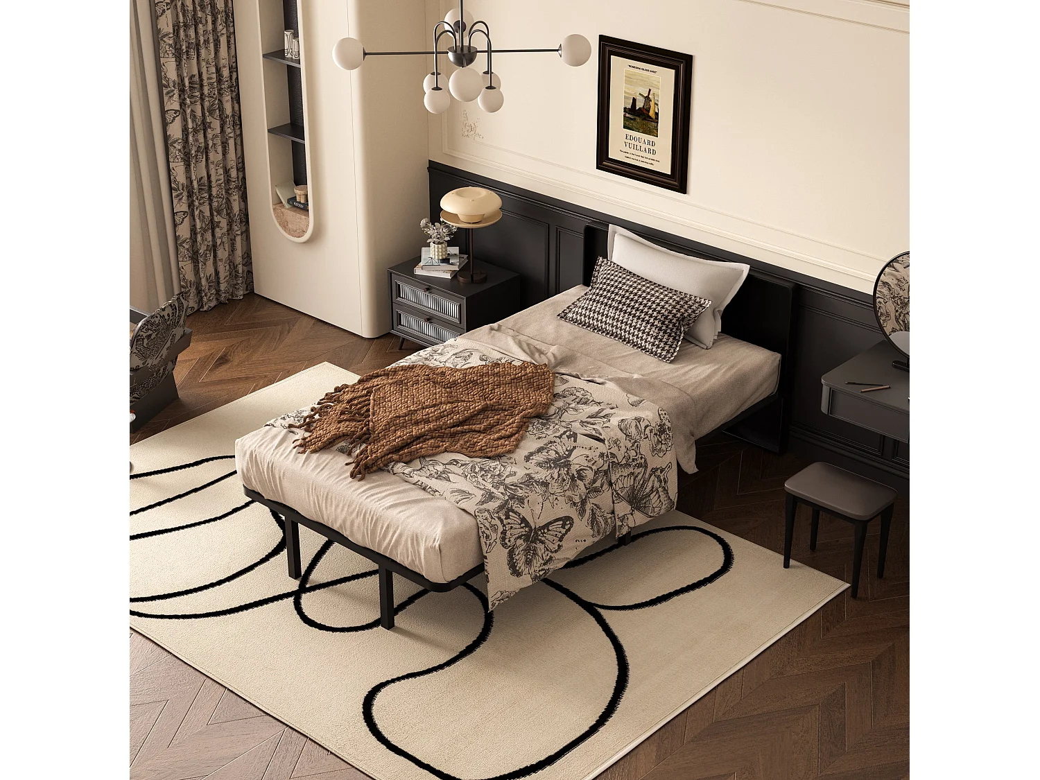 Sommier 90x190 cm, 6 Pieds Durable, Sommier à Lattes pour Adulte