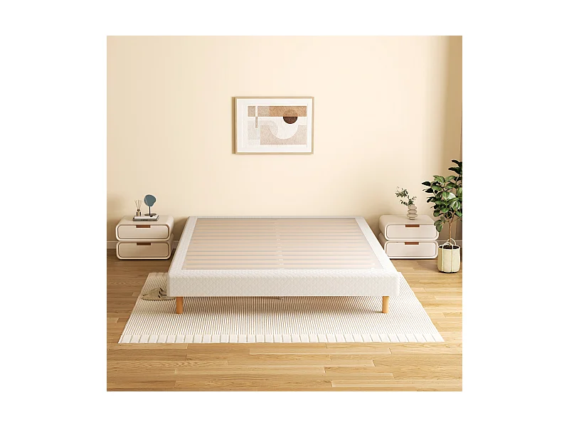 Sommier à Lattes 160x200 cm, 9 pieds, 2x14 lattes