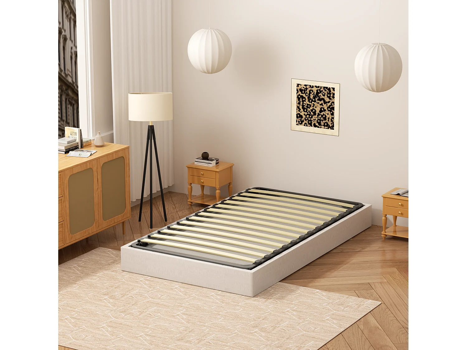 Dewinner Sommier ¨¤ Lattes sur Pieds, Lit 1¡Á13 Lattes, 90x190CM