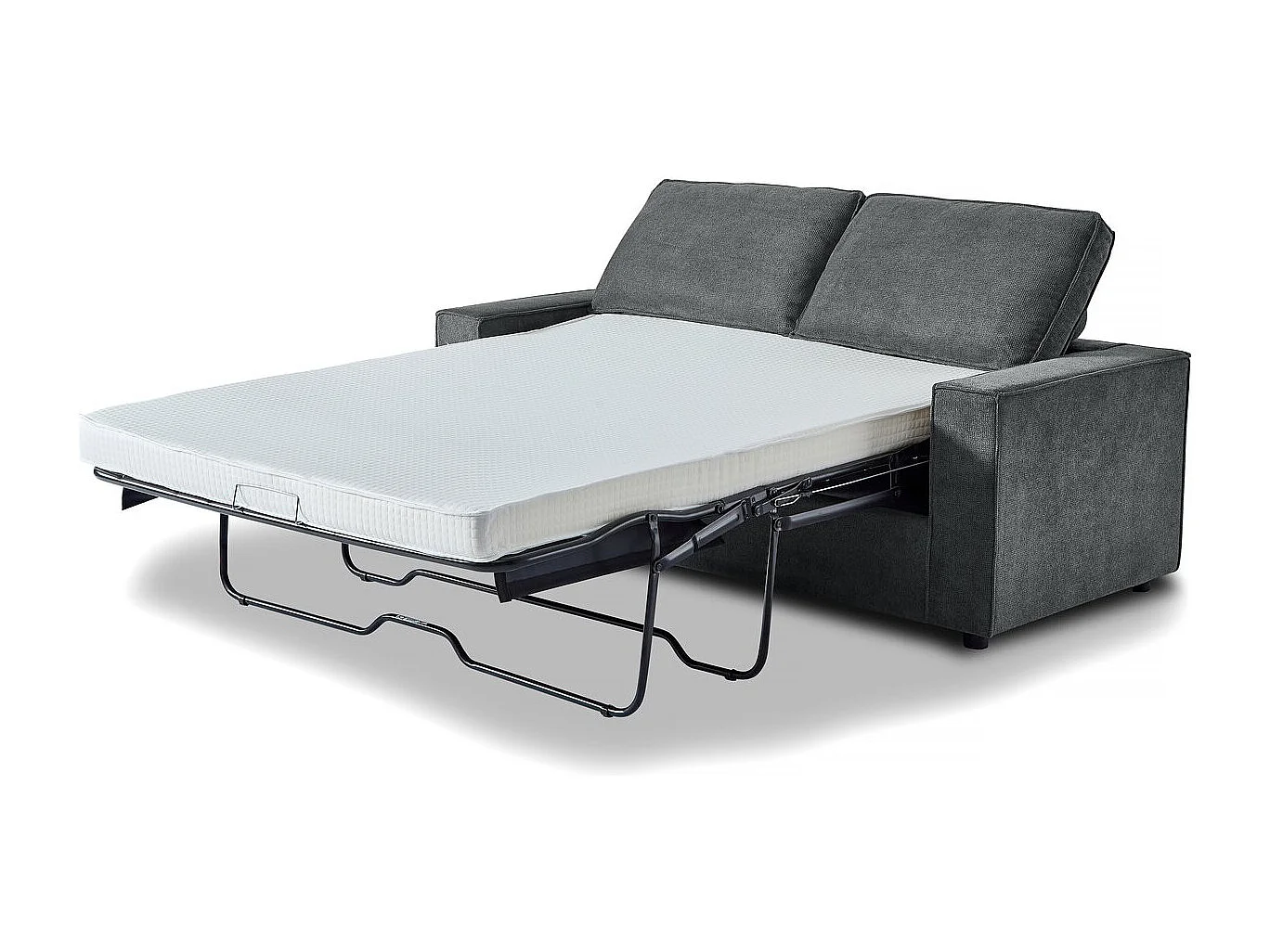 Canapé convertible express en tissu "Clara" - 185 x 90 x 88 cm - Gris