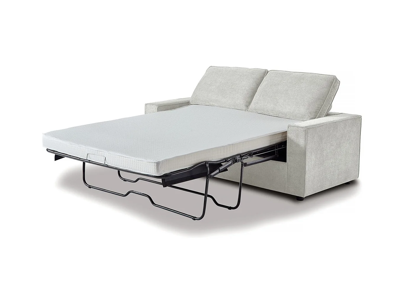 Canapé convertible express en tissu "Clara" - 185 x 90 x 88 cm - Beige