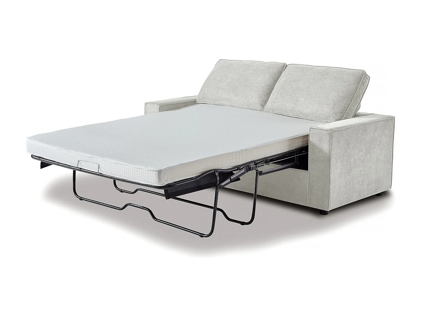 Canapé convertible express en tissu "Clara" - 185 x 90 x 88 cm - Beige