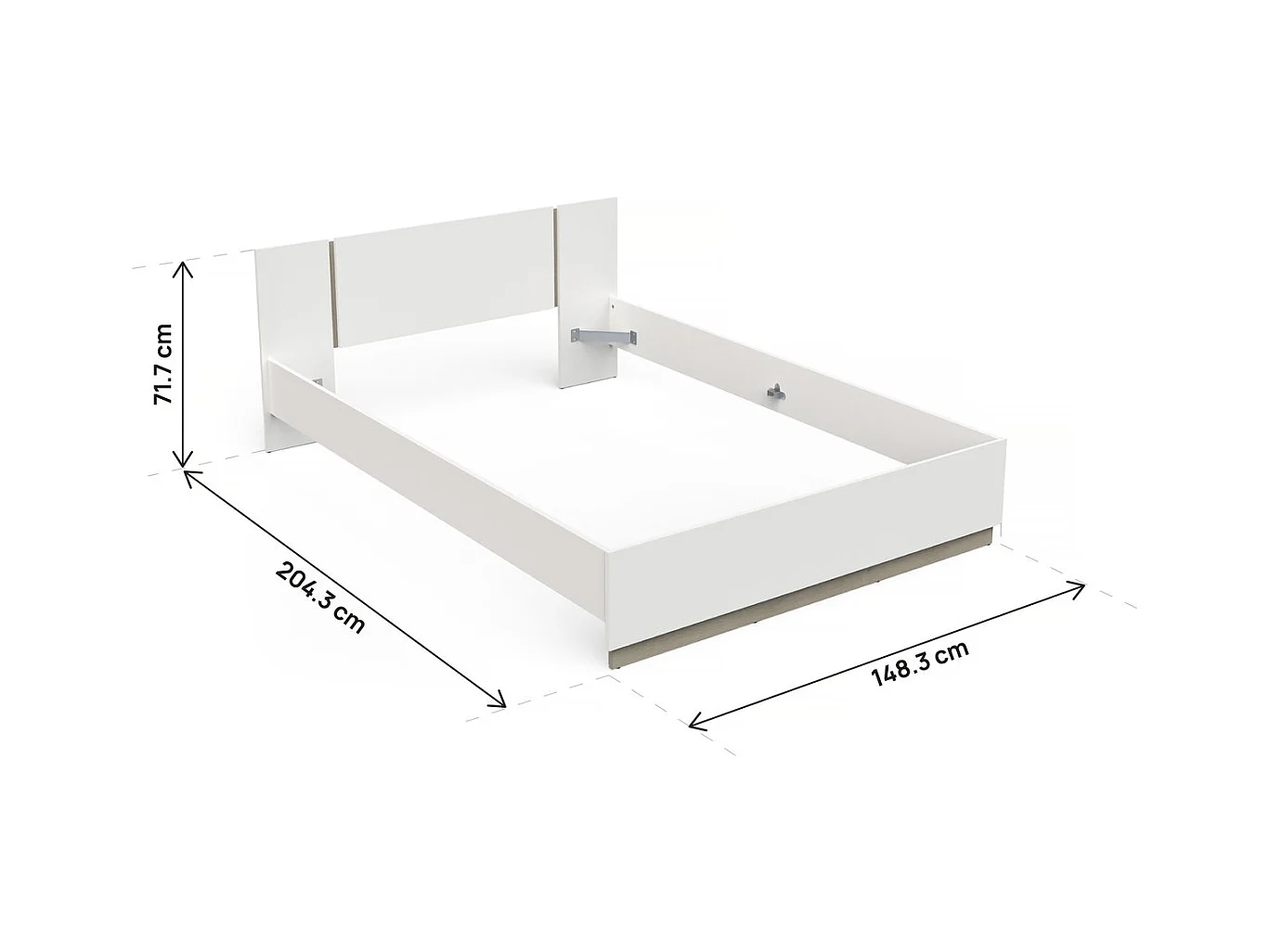 Lit Double en bois "Watson" - 140 x 200 cm - Blanc