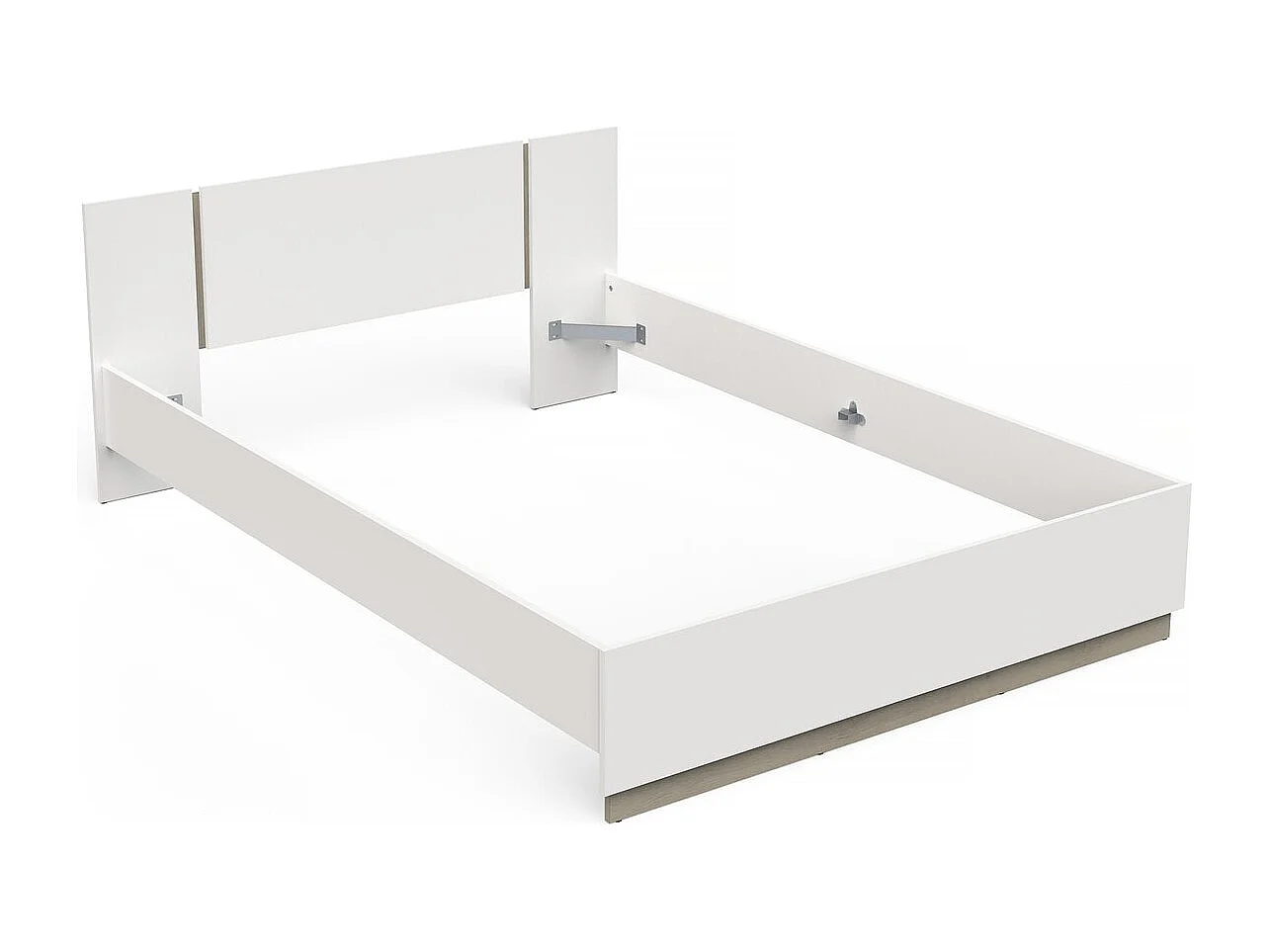 Cama doble de madera Watson - 140 x 200 cm - Blanco