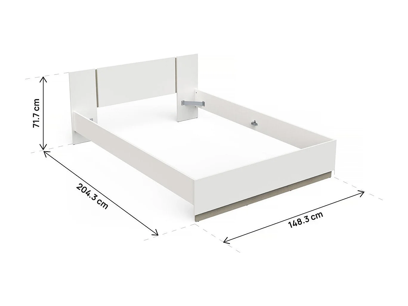 Lit Double en bois "Watson" - 140 x 200 cm - Blanc