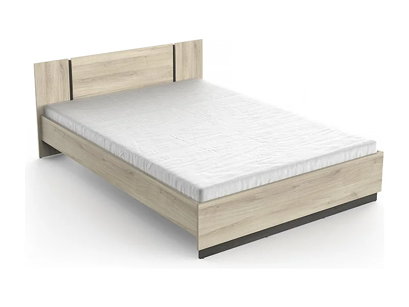 Lit Double en bois "Watson" - 140 x 200 cm - Marron