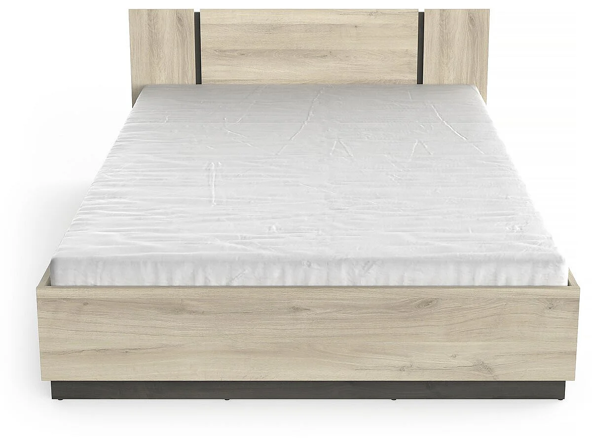 Moderne en elegante houten tweepersoonsbed "Watson" - 140 x 200 cm - Bruin