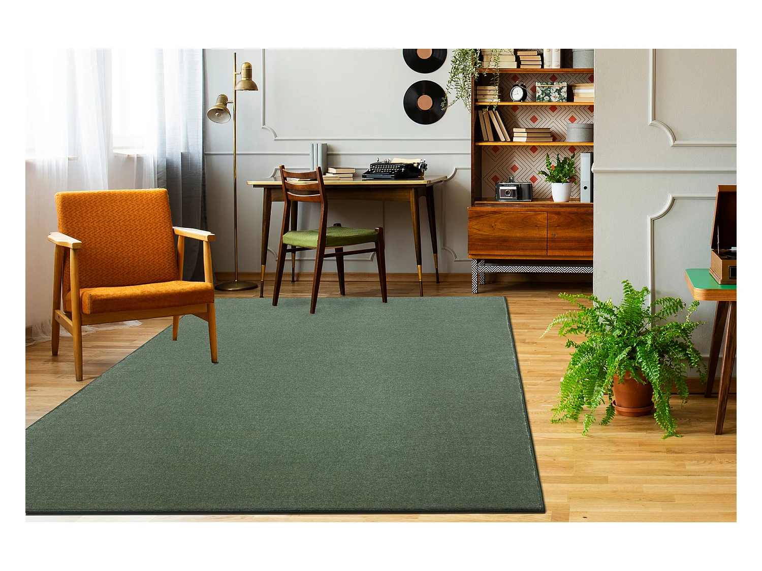 TAPIS - Moquette SEDUCTION vert 26 doux, durable, chambre, hôtel 100x150 cm
