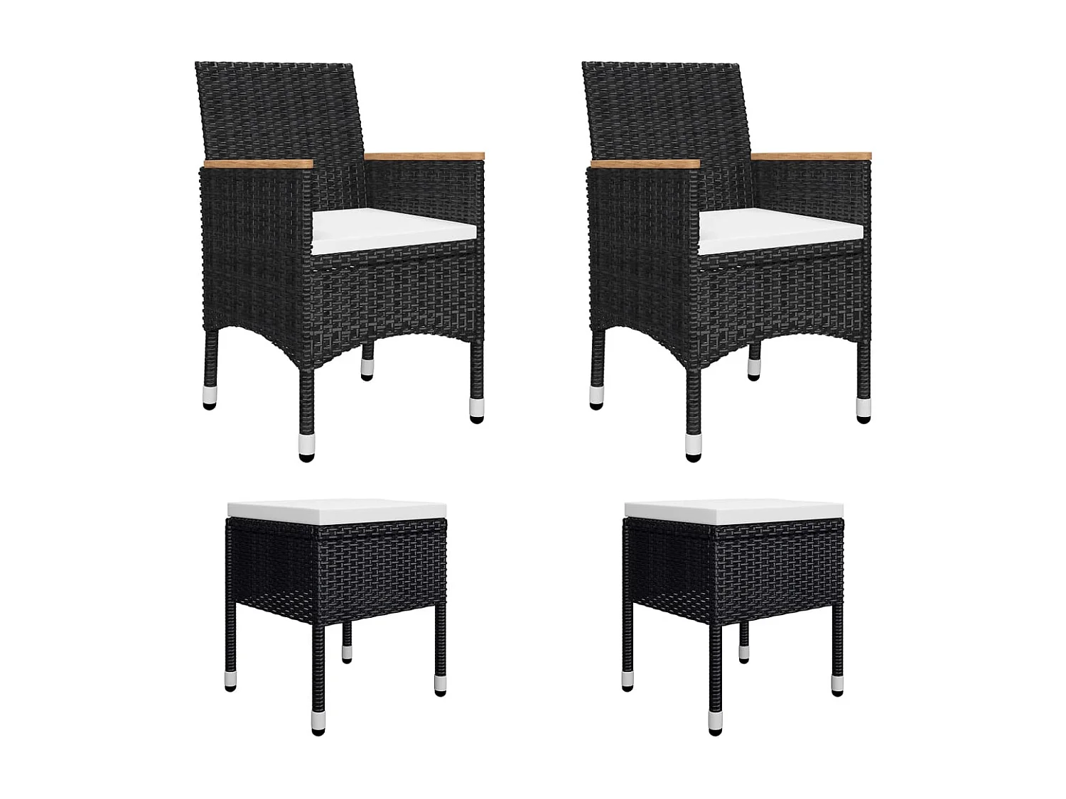 Set Mobili da Pranzo per Giardino 5 pz Nero