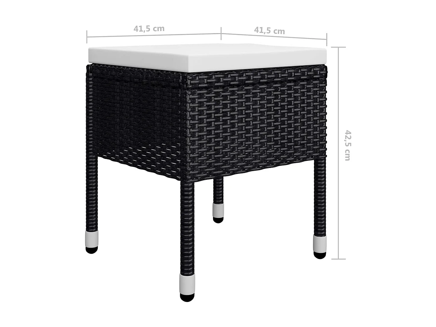 Set Mobili da Pranzo per Giardino 5 pz Nero