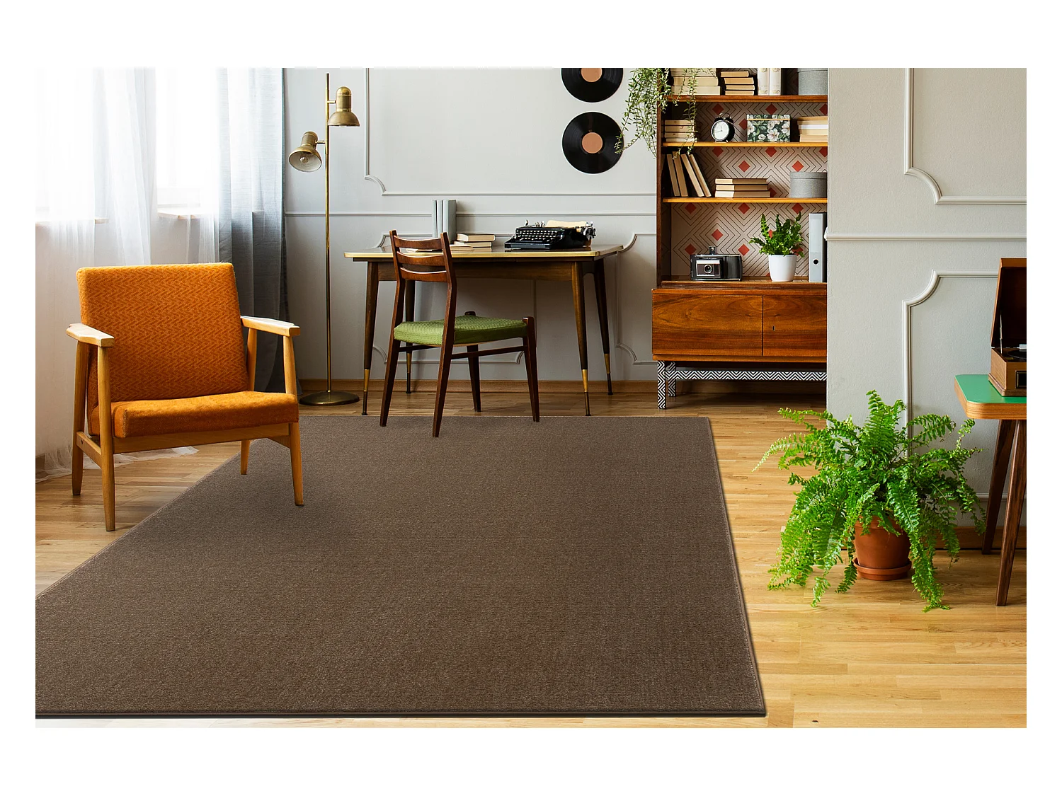 TAPIS - Moquette SEDUCTION marron 46 doux, durable, chambre, hôtel 150x400 cm