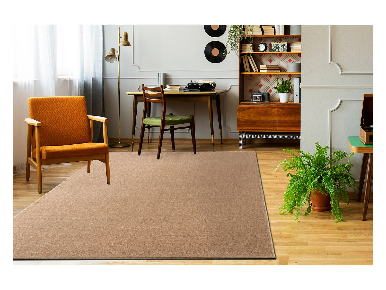 Tapis - Moquette SEDUCTION beige 41 doux, durable, chambre, hôtel 100x200 cm