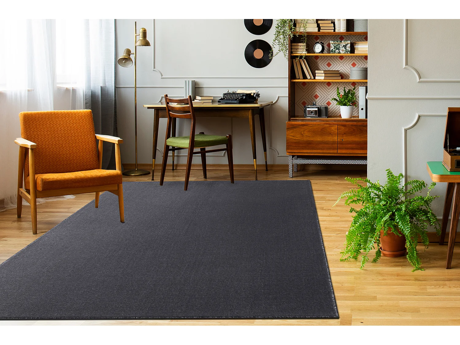 Tapis - Moquette SEDUCTION anthracite 99 doux, durable, chambre, hôte 150x300 cm