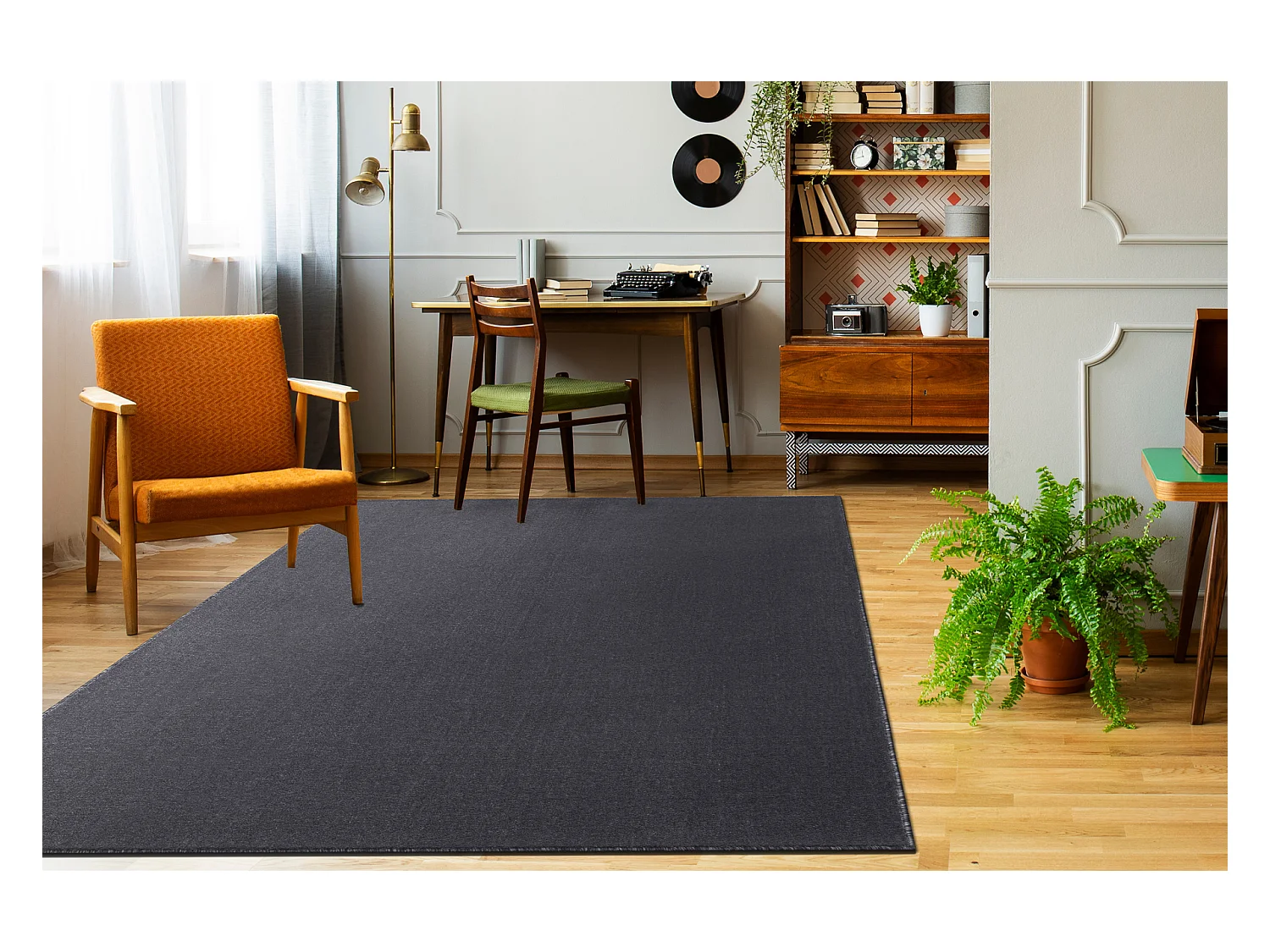 Tapis - Moquette SEDUCTION anthracite 99 doux, durable, chambre, hôte 200x400 cm