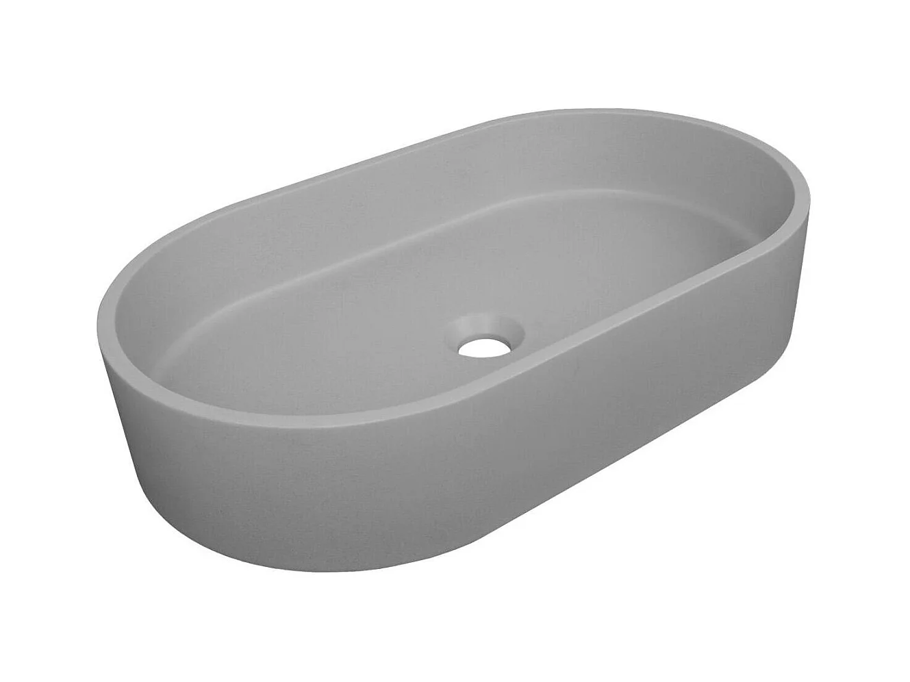 Lavabo ovale da appoggio in cemento grigio ALAN 60x35cm