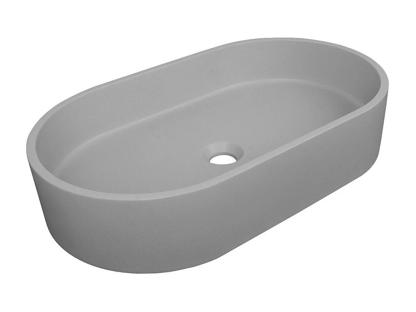 Lavabo sobre encimera ovalado ALAN de 60x35 cm en hormigón gris