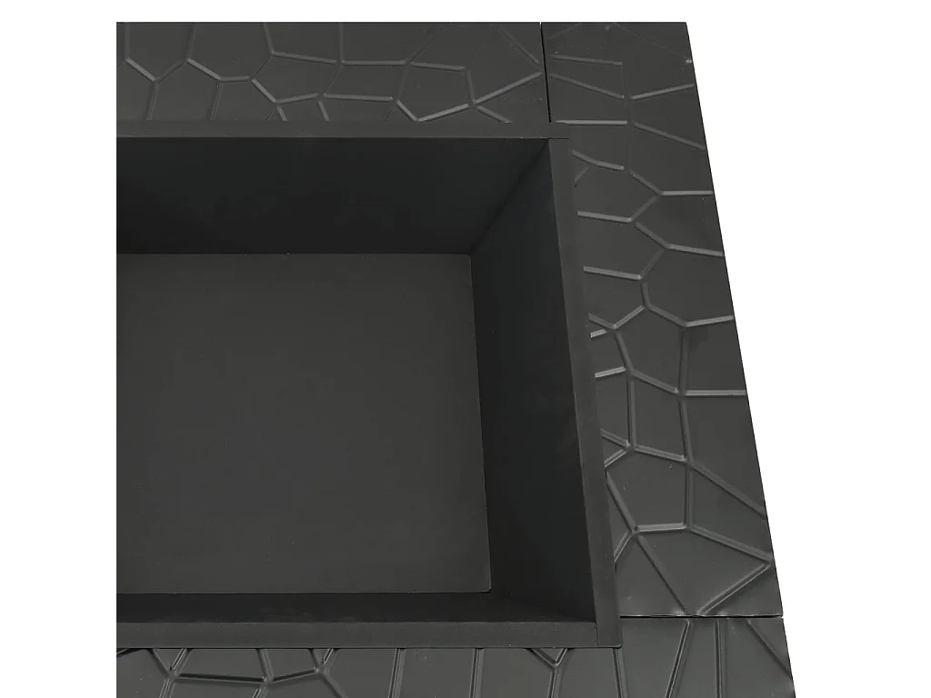 Brasero de jardín con atizador acero XXL 81x81x47 cm