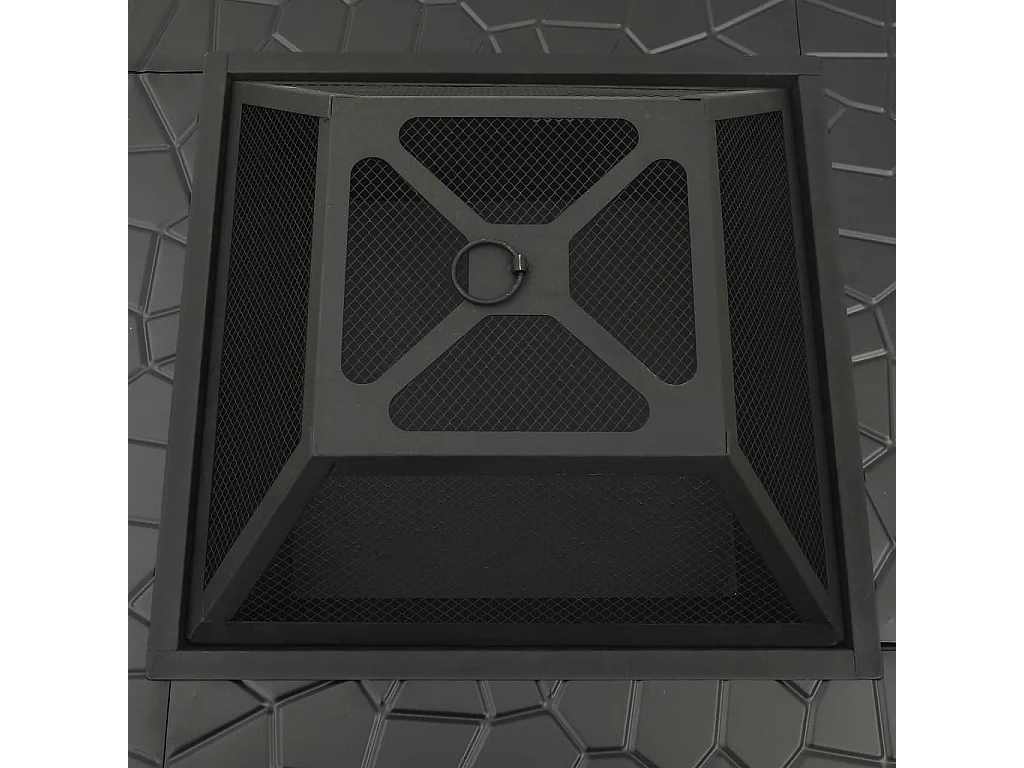 Brasero de jardín con atizador acero XXL 81x81x47 cm