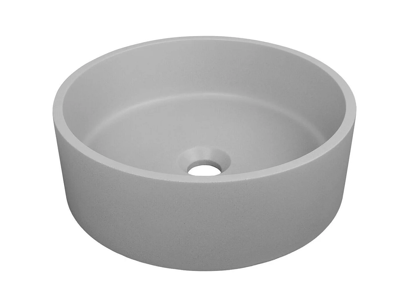 ALAN 36 cm rundes Aufsatzwaschbecken aus grauem Beton