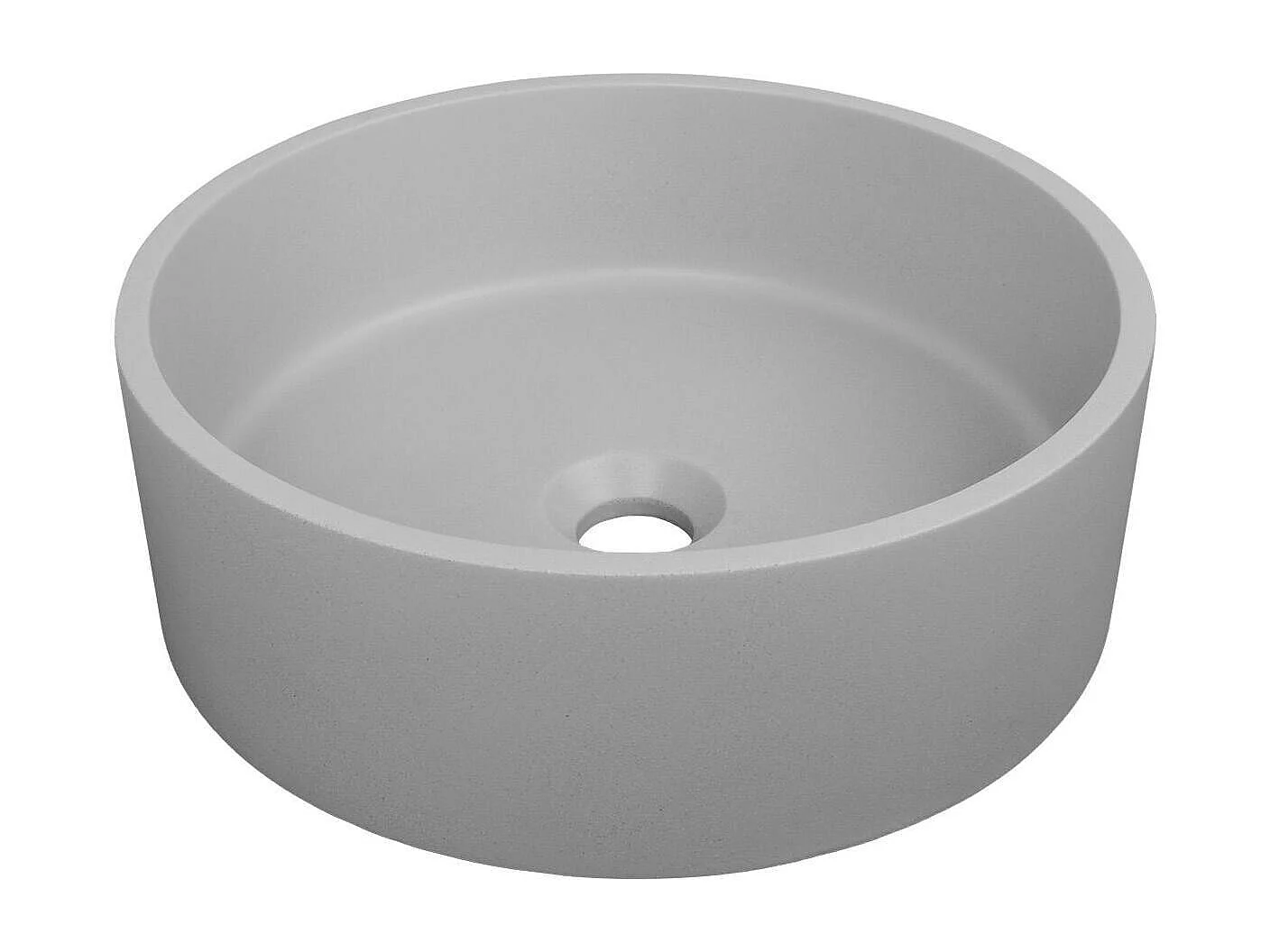 ALAN 36 cm rundes Aufsatzwaschbecken aus grauem Beton