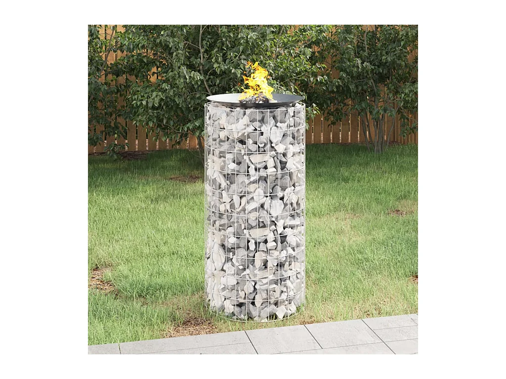 Foyer en gabion Ø 50 cm Fer galvanisé