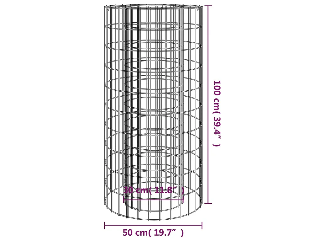 Foyer en gabion Ø 50 cm Fer galvanisé