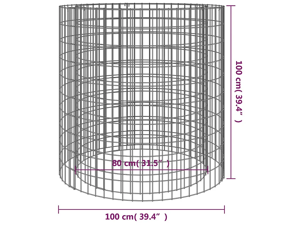 Foyer en gabion Ø 100 cm fer galvanisé