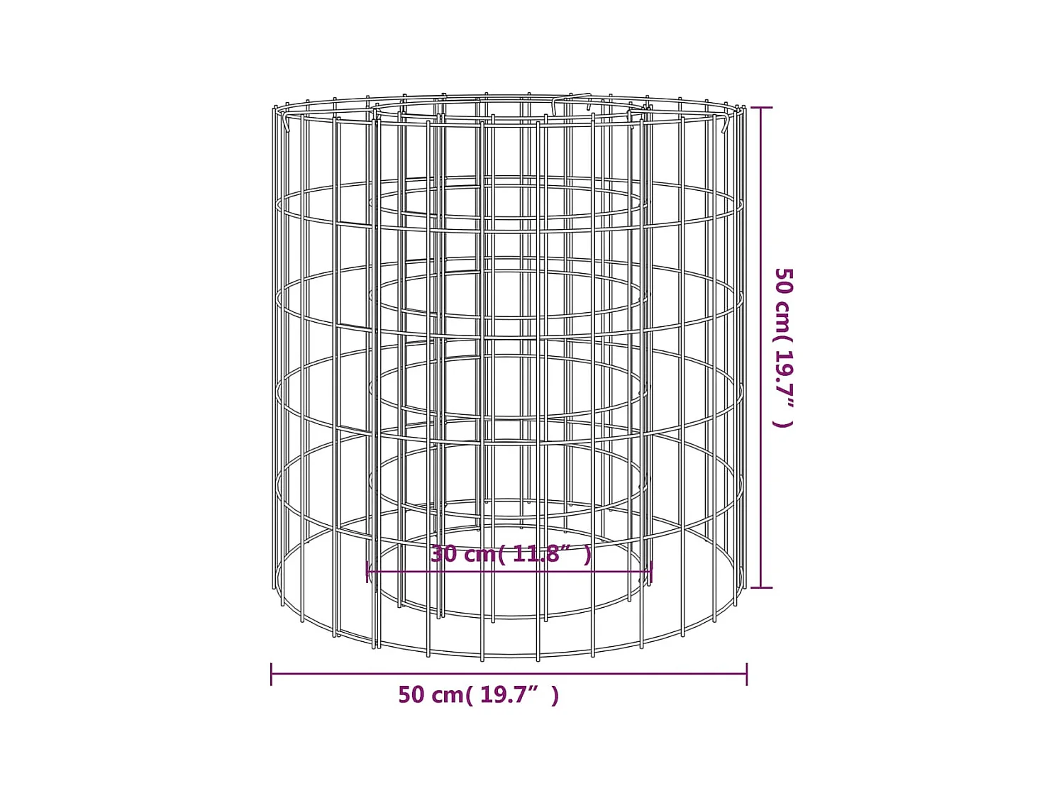 Foyer en gabion Ø 50 cm Fer galvanisé