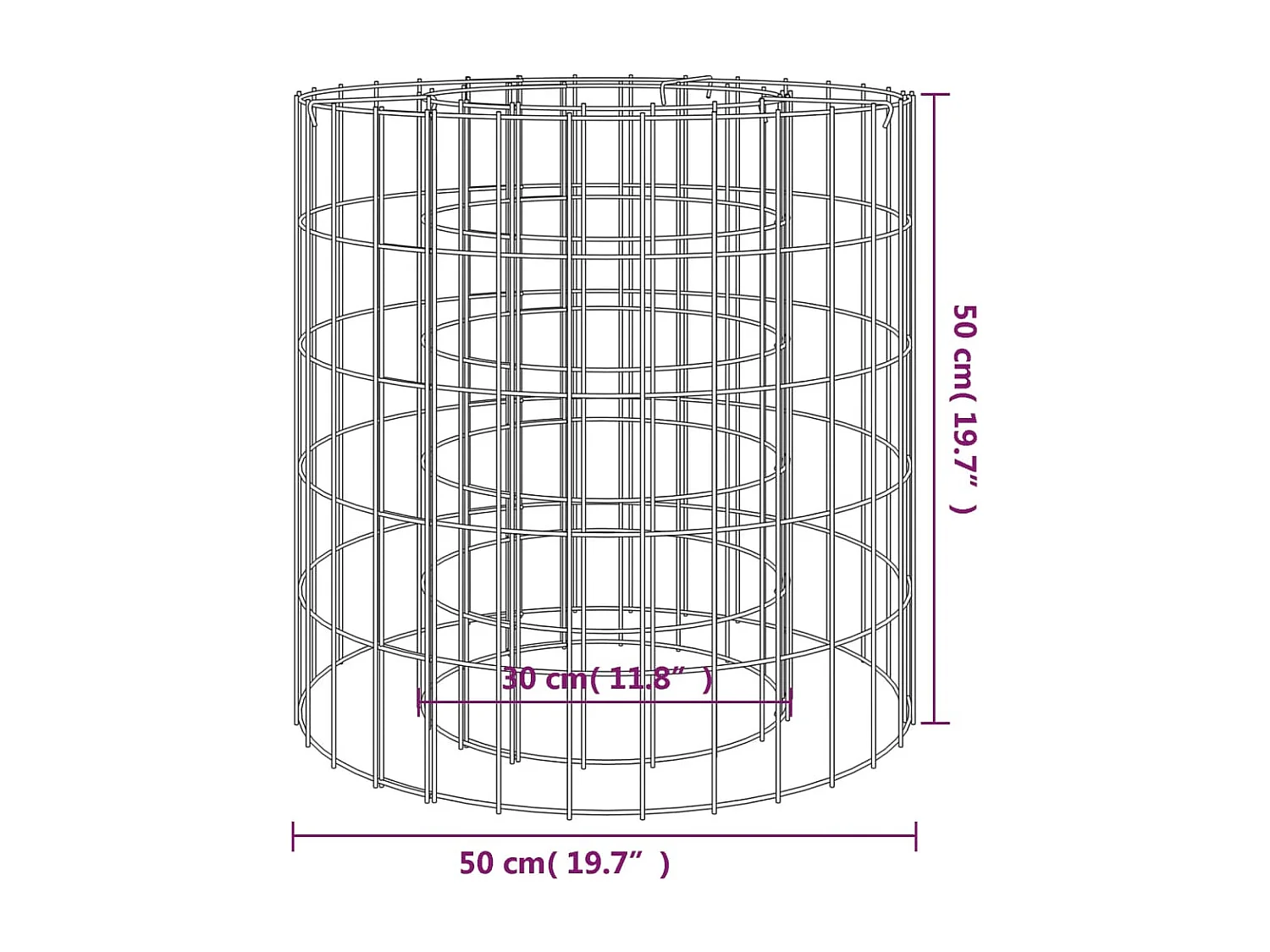 Foyer en gabion Ø 50 cm Fer galvanisé
