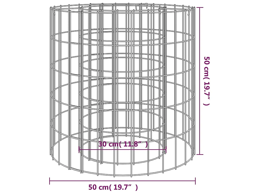 Foyer en gabion Ø 50 cm Fer galvanisé