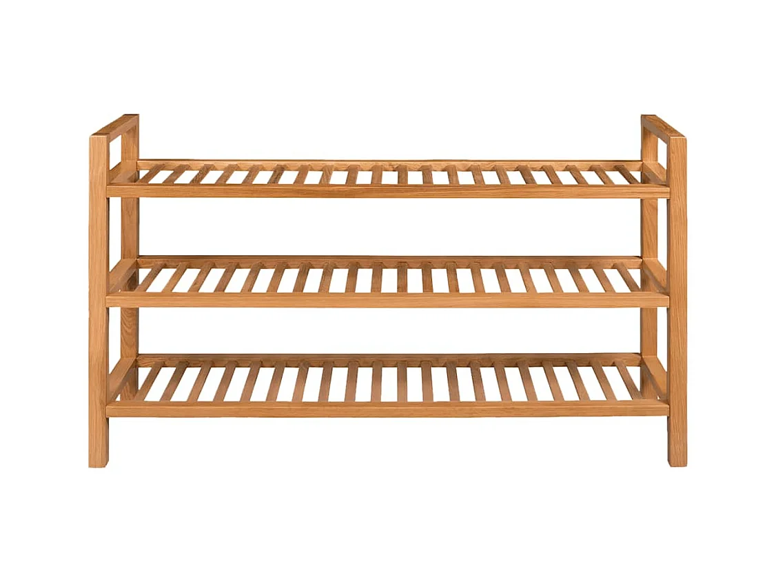 Étagère à chaussures avec 3 étagères 100x27x60 cm Chêne massif