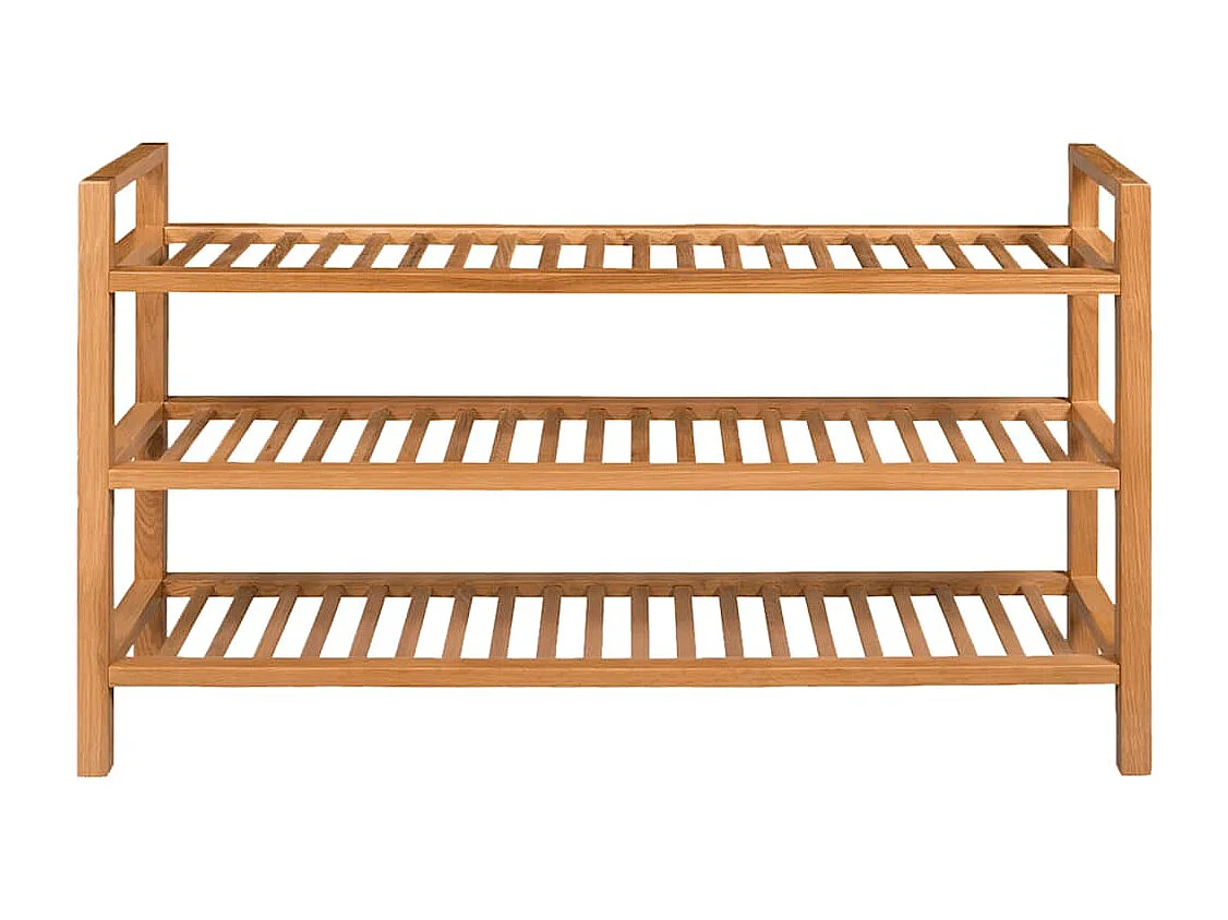 Zapatero con 3 estantes 100x27x60 cm Roble macizo