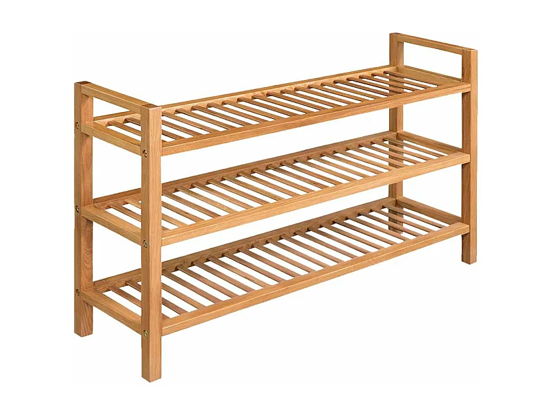 Zapatero con 3 estantes 100x27x60 cm Roble macizo