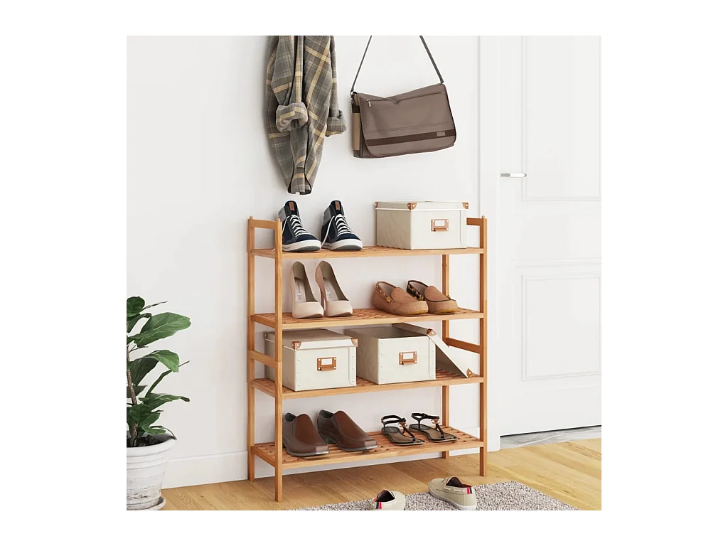 Étagères à chaussures 2 pcs 69x27x41 cm Bois massif de noyer
